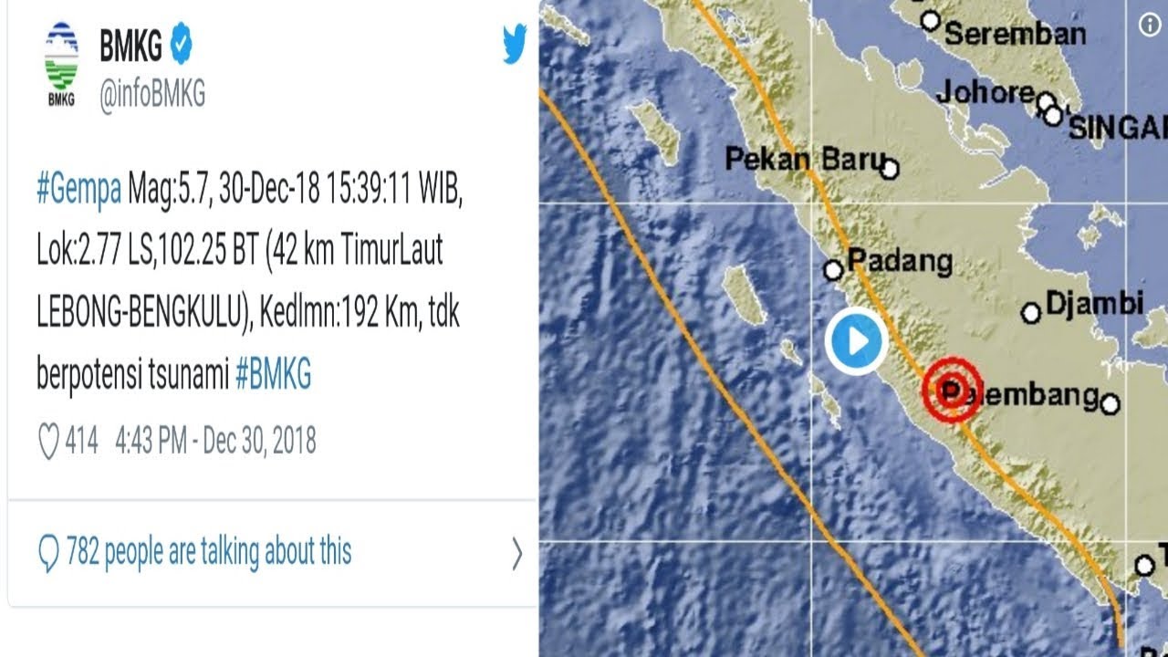 Gempa Bumi Bengkulu - Gempa Bumi 3,2 SR Mengguncang ...