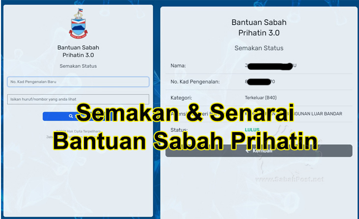 Sabah 3.0 bantuan semakan prihatin Cara Mohon