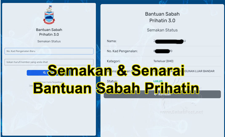 Semakan bayaran bantuan sabah prihatin